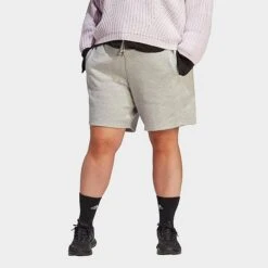 Women's Adidas ALL SZN Fleece Shorts (Plus Size) Medium Grey Heather - IC1608 035