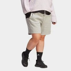 Women's Adidas ALL SZN Fleece Shorts (Plus Size) Medium Grey Heather - IC1608 035 -Nike Store IC1608 035 M3
