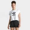 Women's Adidas Originals Adicolor Classics Cropped Trefoil T-Shirt White - IC5467 100 -Nike Store IC5467 100 M1