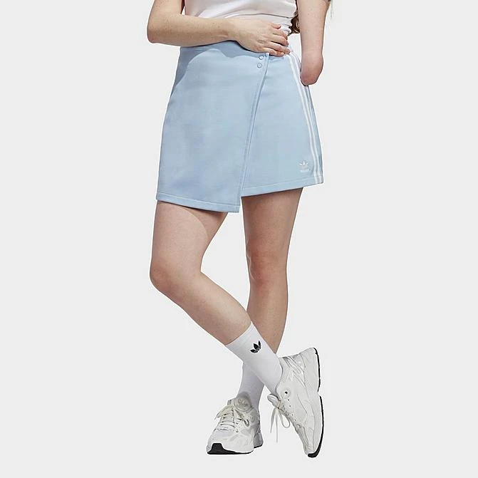 Women's Adidas Originals Adicolor Classics 3-Stripes Short Wrapping Skirt Blue Dawn - IC5476 450 3 Women's Adidas Originals Adicolor Classics 3-Stripes Short Wrapping Skirt Blue Dawn - IC5476 450