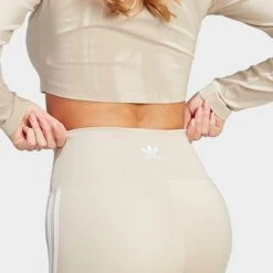 Women's Adidas Originals Adicolor Classics High-Waisted Short Tights Wonder Beige - II0717 264 11 Women's Adidas Originals Adicolor Classics High-Waisted Short Tights Wonder Beige - II0717 264 -Nike Store II0717 264 M5