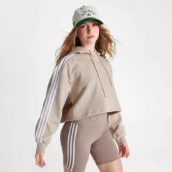 Women's Adidas Originals R.Y.V. Cropped Hoodie Wonder Beige - IK6480 264 -Nike Store IK6480 264 M3