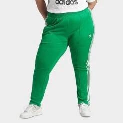 Women's Adidas Originals Adicolor Superstar Track Pants (Plus Size) Green - IL6651 360