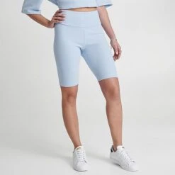 Women's Adidas Originals Rib Biker Shorts Blue Dawn - IL9622 450 -Nike Store IL9622 450 M3