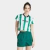 Women's Adidas Tiro Colorblock Cropped T-Shirt Collegiate Green/White - IM4997 305 -Nike Store IM4997 305 M1