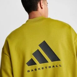 Adidas Basketball One Fleece Crewneck Sweatshirt Pulse Olive - IN4245 310 -Nike Store IN4245 310 M4