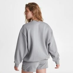 Women's Adidas Originals BF Varsity Crewneck Sweatshirt Solid Grey - IN7108 020 -Nike Store IN7108 020 M4