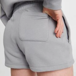 Women's Adidas Originals Varsity Shorts Grey - IN7110 020 -Nike Store IN7110 020 M6