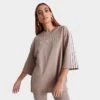 Women's Adidas Originals Oversized T-Shirt Chalky Brown - IQ3400 236 -Nike Store IQ3400 236 M1