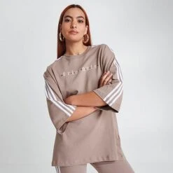 Women's Adidas Originals Oversized T-Shirt Chalky Brown - IQ3400 236 -Nike Store IQ3400 236 M3