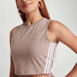 Women's Adidas Originals Crop Tank Chalky Brown - IQ3404 236 -Nike Store IQ3404 236 M5