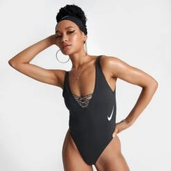 Women's Nike U-Back One Piece Sneakerkini Black - NESSC254 001
