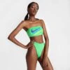 Women's Nike Swim Bandeau Bikini Top Electric Algae - NESSD294 380 -Nike Store NESSD294 380 M1