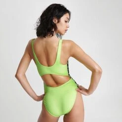 Women's Nike Swim Tape One Piece Swimsuit Volt Yellow - NESSD296 739 -Nike Store NESSD296 739 M4