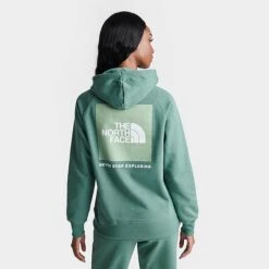 Women's The North Face Box NSE Pullover Hoodie Dark Sage - NF0A7UON 301
