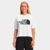 Women's The North Face Half Dome Crop Short-Sleeve T-Shirt TNF White/TNF Black - NF0A81VA 100