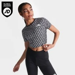 Women's The North Face Slim All-over Print T-Shirt Black/All-over Print - NF0A83GR 001