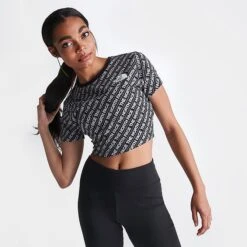 Women's The North Face Slim All-over Print T-Shirt Black/All-over Print - NF0A83GR 001 -Nike Store NF0A83GR 001 M3