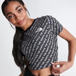 Women's The North Face Slim All-over Print T-Shirt Black/All-over Print - NF0A83GR 001 -Nike Store NF0A83GR 001 M5