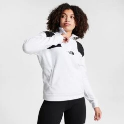 Women's The North Face Bonete Quarter-Zip Sweatshirt Black/White - NF0A83GT 100 -Nike Store NF0A83GT 100 M3