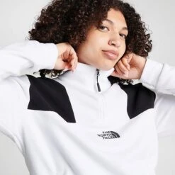 Women's The North Face Bonete Quarter-Zip Sweatshirt Black/White - NF0A83GT 100 -Nike Store NF0A83GT 100 M5
