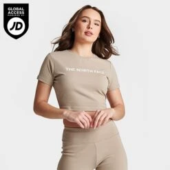 Women's The North Face Graphic Cropped T-Shirt Flax - NF0A859CÂ 251