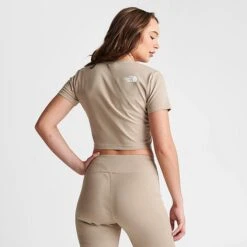 Women's The North Face Graphic Cropped T-Shirt Flax - NF0A859C 251 -Nike Store NF0A859C 251 M4