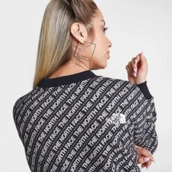 Women's The North Face All-over Print Crewneck Sweatshirt Black/All-over Print - NF0A859D 001 -Nike Store NF0A859D 001 M6