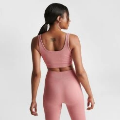 Women's Pink Soda Sport Rib Seamless Bra Ash Rose - PSW11365 310 -Nike Store PSW11365 310 M4