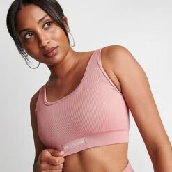 Women's Pink Soda Sport Rib Seamless Bra Ash Rose - PSW11365 310 -Nike Store PSW11365 310 M5