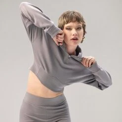 Women's Pink Soda Sport Torrance Quarter-Zip Top Grey - PSW11653 040 -Nike Store PSW11653 040 M3