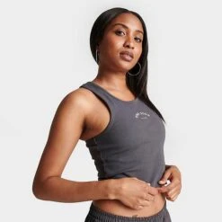 Pink Soda Sport Women's Pink Soda Halle Ribbed Tank Top Forged Iron - PSW11702 040