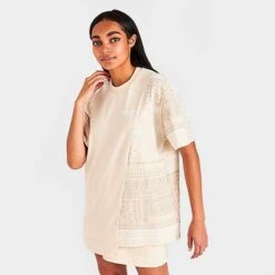 Women's Supply & Demand Paisley Patch Split T-Shirt Beige - SUW16384 250 -Nike Store SUW16384 250 M3