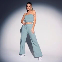 Women's FLETCHER X Supply & Demand Wide Flare Pants Chinois Green - SUW16467 610 -Nike Store SUW16467 610 M2