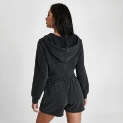 Women's Supply & Demand Corset Full-Zip Hoodie Acid Black - SUW16471 090 -Nike Store SUW16471 090 M4