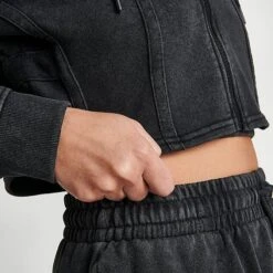 Women's Supply & Demand Corset Full-Zip Hoodie Acid Black - SUW16471 090 -Nike Store SUW16471 090 M6