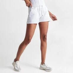 Women's Emporio Armani Cotton Shorts White/Grey - TJCQZ011 104 -Nike Store TJCQZ011 104 M3