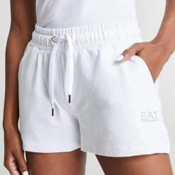 Women's Emporio Armani Cotton Shorts White/Grey - TJCQZ011 104 -Nike Store TJCQZ011 104 M5