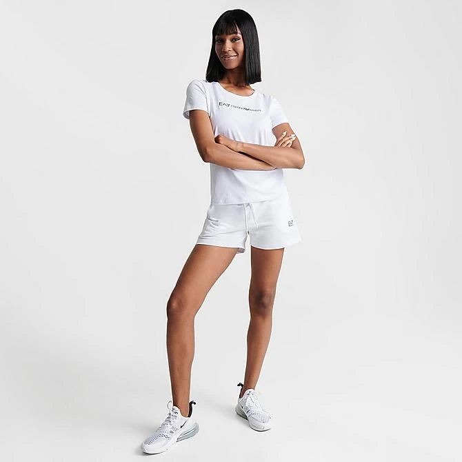 Women's Emporio Armani EA7 Logo Fitted T-Shirt White - TJDLZ110 100 4 Women's Emporio Armani EA7 Logo Fitted T-Shirt White - TJDLZ110 100 - Image 2