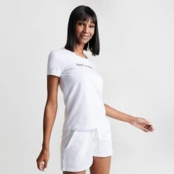 Women's Emporio Armani EA7 Logo Fitted T-Shirt White - TJDLZ110 100 10 Women's Emporio Armani EA7 Logo Fitted T-Shirt White - TJDLZ110 100 -Nike Store TJDLZ110 100 M3