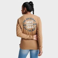 Women's Vans Original OTW Long-Sleeve BFF T-Shirt Tobacco Brown - VN0003KX TBN