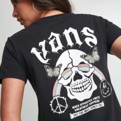 Women's Vans Rainbow Skull T-Shirt Black - VN00077M BLK 12 Women's Vans Rainbow Skull T-Shirt Black - VN00077M BLK -Nike Store VN00077M BLK M5