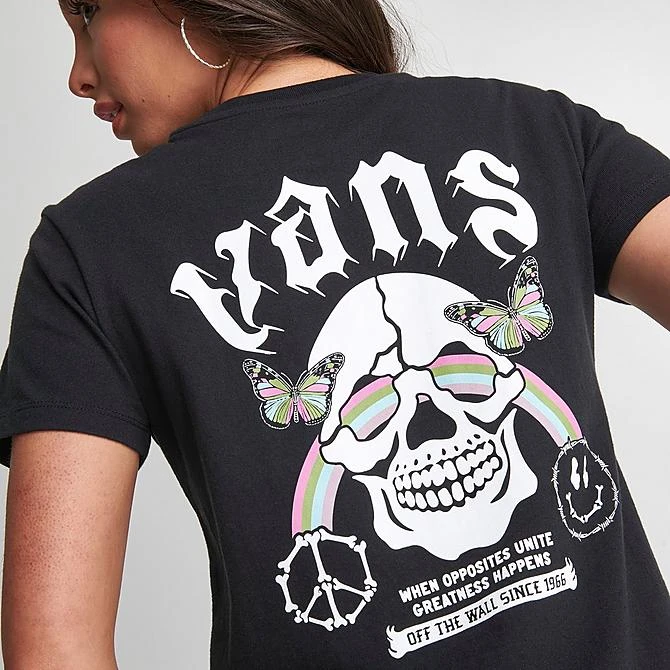 Women's Vans Rainbow Skull T-Shirt Black - VN00077M BLK 7 Women's Vans Rainbow Skull T-Shirt Black - VN00077M BLK - Image 5